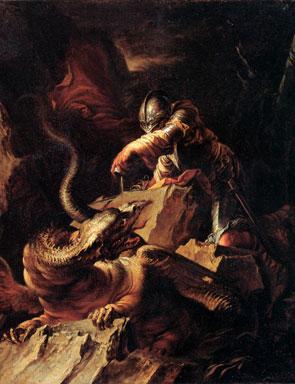 Salvator Rosa Jason Charming the Dragon oil painting picture